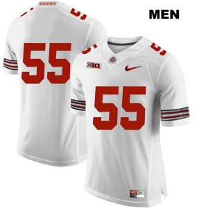 Men's NCAA Ohio State Buckeyes Malik Barrow #55 College Stitched No Name Authentic Nike White Football Jersey HK20U23DB